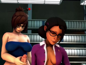 Порно мультик - Mei Futa трахает в рот Miss Pauling (team fortress)