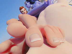 Brigitte and Widowmaker foot fetish POV