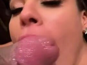 Swallowing Pornstar OnlyFans Luna Star Deepthroat Cum Swallow Cum In Mouth Blowjob Big Ass BBC GIF