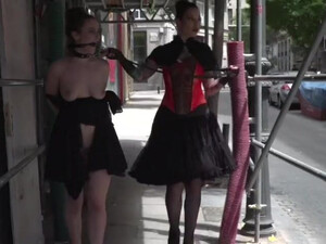 Public Mistress Ball Gagged BDSM GIF