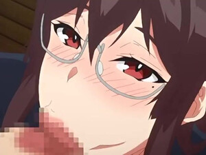 Hentai Glasses Deepthroat Blowjob Anime GIF